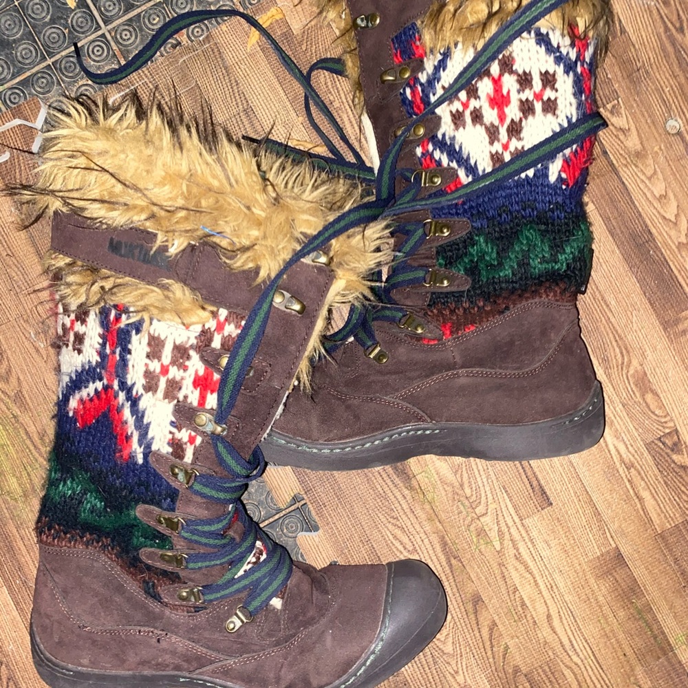Muk Luks knee high fur top boots